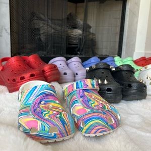 Crocs Classic Out of This World Clogs in Multi/white